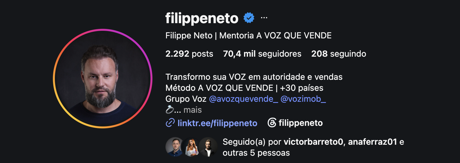 @filippeneto Instagram